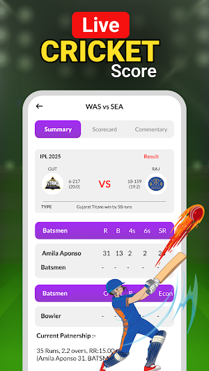 Live Cricket Score TV HD Screenshot 1