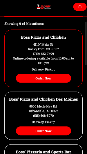 Boss Pizza and Chicken Screenshot 1