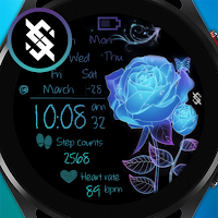 BFF6-Neon Art Flower Rose Blue