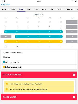 Calendario Académico UG Screenshot 2