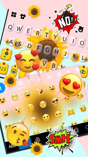 Dainty Sunflower Keyboard Background Screenshot 3