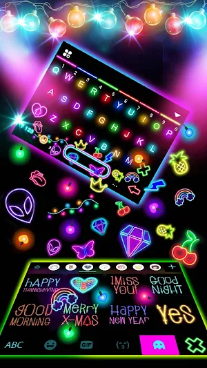 LED Lights Gravity Keyboard Background Screenshot 2