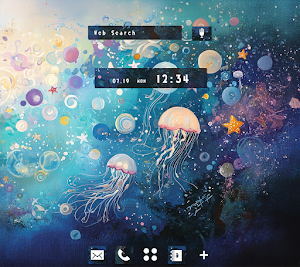 Jellyfish Art Theme +HOME Screenshot 0
