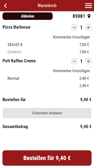 Pizza Pronto Seligweiler Screenshot 1