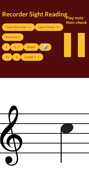 Recorder Sight Reading Screenshot 0