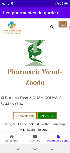 Actualité, pharmacie, ouvriers Screenshot 2