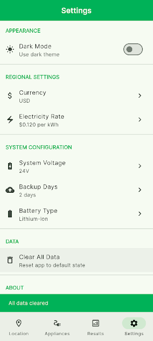 Solar Cal Screenshot 1
