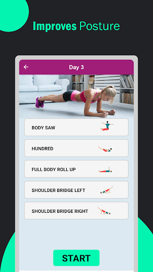 Pilates Yoga Fitness Workouts at Home Screenshot 2