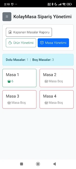KolayMasa Sipariş Yöneticisi Screenshot 0