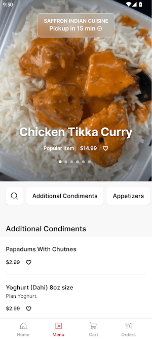 Saffron Cuisine Screenshot 1