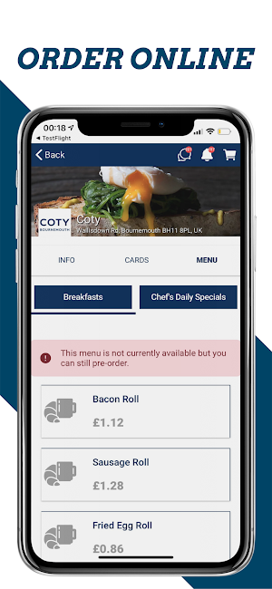 Catering at Coty Bournemouth Screenshot 1