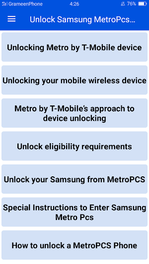 Unlock Samsung MetroPcs Guide Screenshot 0