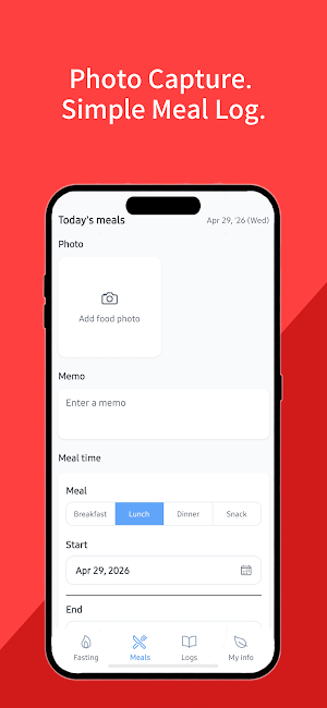 FastLog: Fasting & Meal Log Screenshot 1