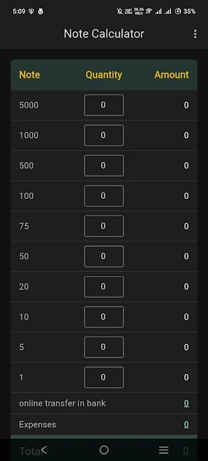 Note Calculator Screenshot 1