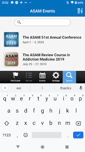 ASAM Events Screenshot 1