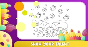 Kuromi Sanrio coloring game Screenshot 1