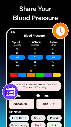Blood Pressure BPM Tracker Screenshot 2