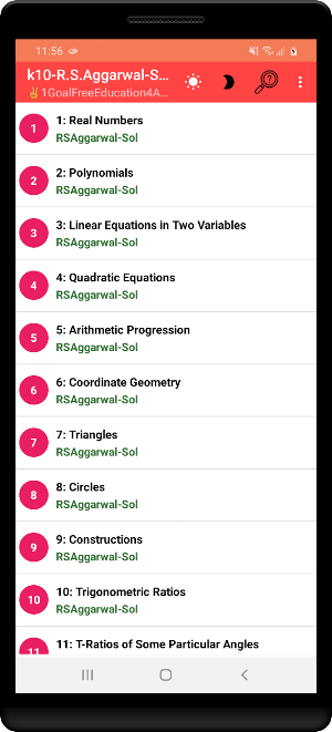 RS Aggarwal Class 10 Math Solution OFFLINE Screenshot 1
