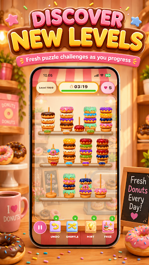 Donut Sort: Color Puzzle Screenshot 2
