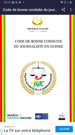 Code journaliste en guinee Screenshot 0