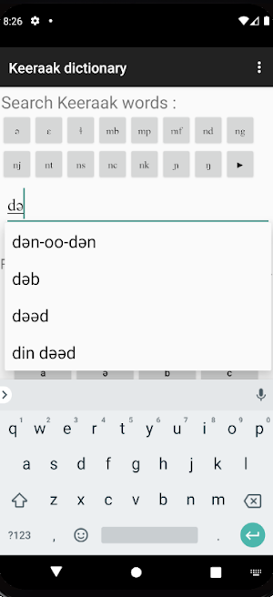 Dictionnaire Keeraak - Fr Screenshot 1