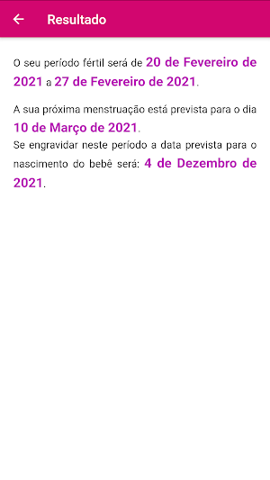 Calculadora da Fertilidade Screenshot 3