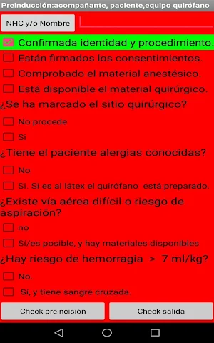 Check List quirófano pediatría Screenshot 0
