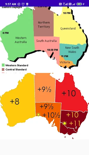 Australian Timezone Clock Screenshot 2