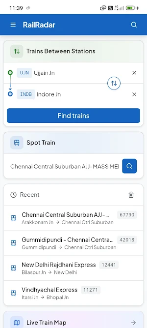 Live Train Status: RailRadar Screenshot 0