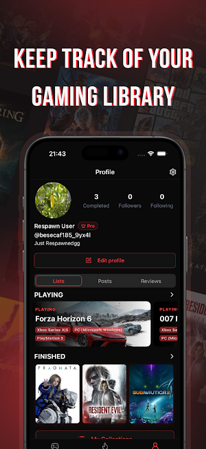 Respawn | Video Games Tracker Screenshot 2