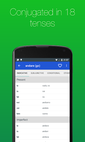 Italian Verb Conjugator Screenshot 2