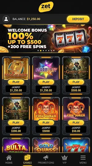 ZetCasino Screenshot 2