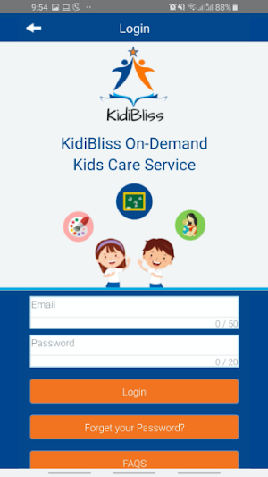 KidiBliss : On-demand Kids Care Service Screenshot 1