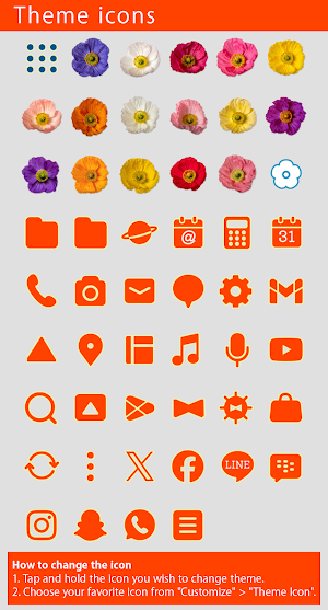 Colorful Poppies Theme +HOME Screenshot 3