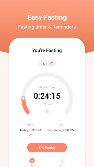 EasyFast - Intermittent Fasting App, Lose Weight Screenshot 1