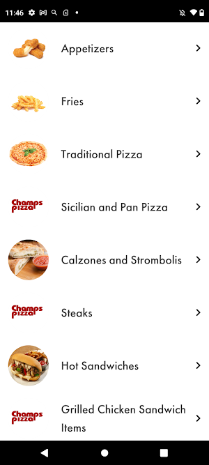 Champs Pizza Ordering Screenshot 0