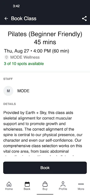 MODE Wellness Amenities Screenshot 2