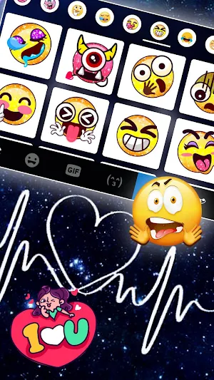 Dark Blue Heartbeat Keyboard Theme Screenshot 2