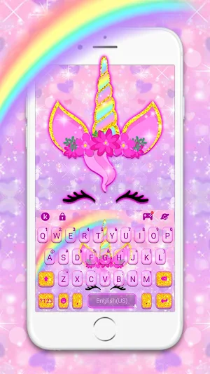 Rainbow Pink Unicorn Keyboard Theme Screenshot 0