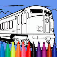 Trains Coloring Book