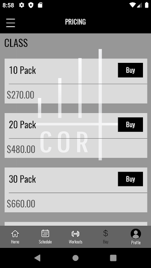 Cor4 Fitness Screenshot 3