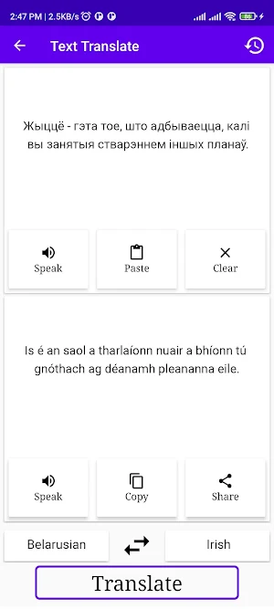 Belarusian To Irish Translator Screenshot 1