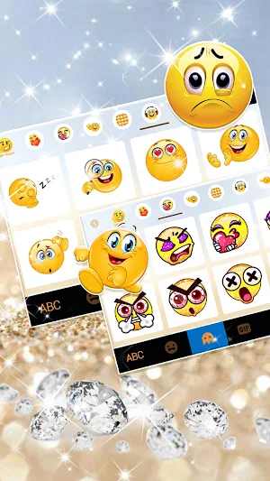 Gold Lux Diamonds Keyboard Theme Screenshot 3
