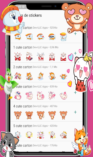 cute cartoon stickers Screenshot 0