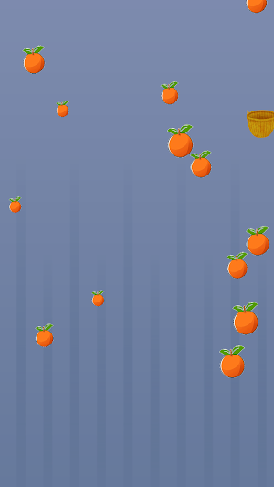 Orange basket catching game 3d Screenshot 2