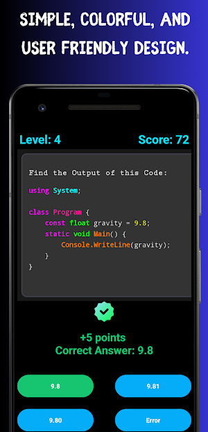 C# Programming Quiz Screenshot 1