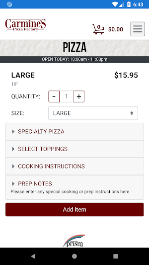 Carmine's Pizza Factory Screenshot 1
