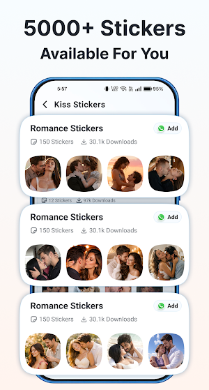Romantic Stickers Love Romance Screenshot 2