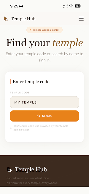 Temple hub Screenshot 2