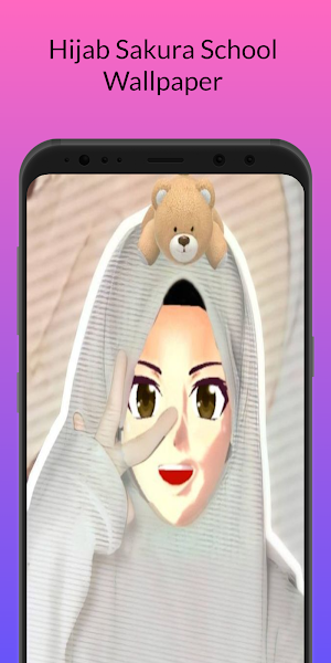 Hijab Sakura School Wallpaper Screenshot 2